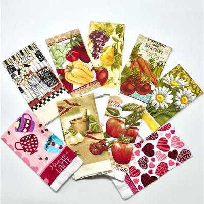 1Pc 36x61cm Colorful Retro Printed Cotton Tea Towel Kitchen Dishcloth Water Absorption Cleaning Cloth Holiday Gift