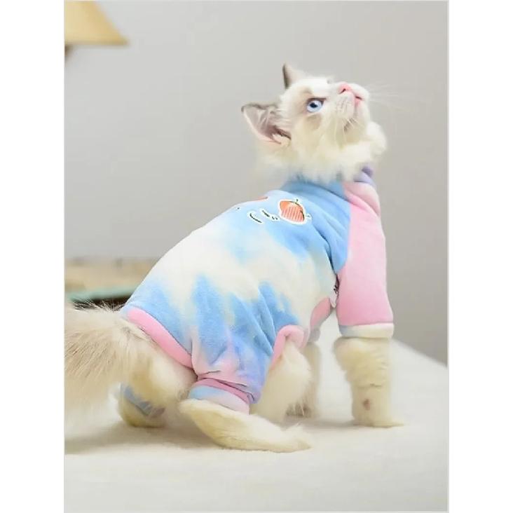 Winter Sphinx Cats Clothes Cotton Kittens Jumpsuit Warm Clothing For Sphynx Pet Costumes Plus Velvet Thickening DevonRex Ragdoll