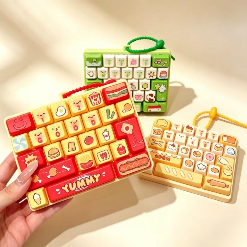26-key Keyboard Keychain Pressable Keys Keyboard Toy Creative Keyboard Fidget Toy  Gifts