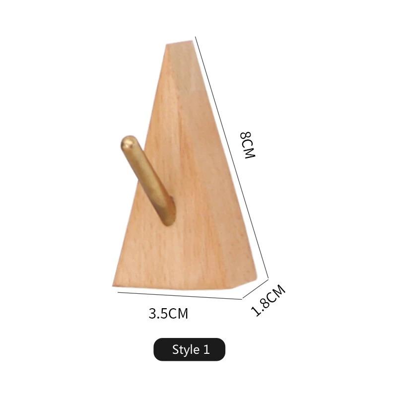 

1pcs Creative Solid Wood Brass Punch Free Hook Into Account Key Clothes Hook Coat Hat Hand Bag Hook Solid Wood Hook for Clothes and Hats