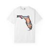 Florida Sunset Map T-Shirt and Kids Tshirt | State Outline with Sunset Stripes