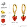Women's Sweet Strawberry Drop Earrings,Gold Plated Stainless Steel Hoop Earrings for Girls,Cute Waterproof Jewelry Gift