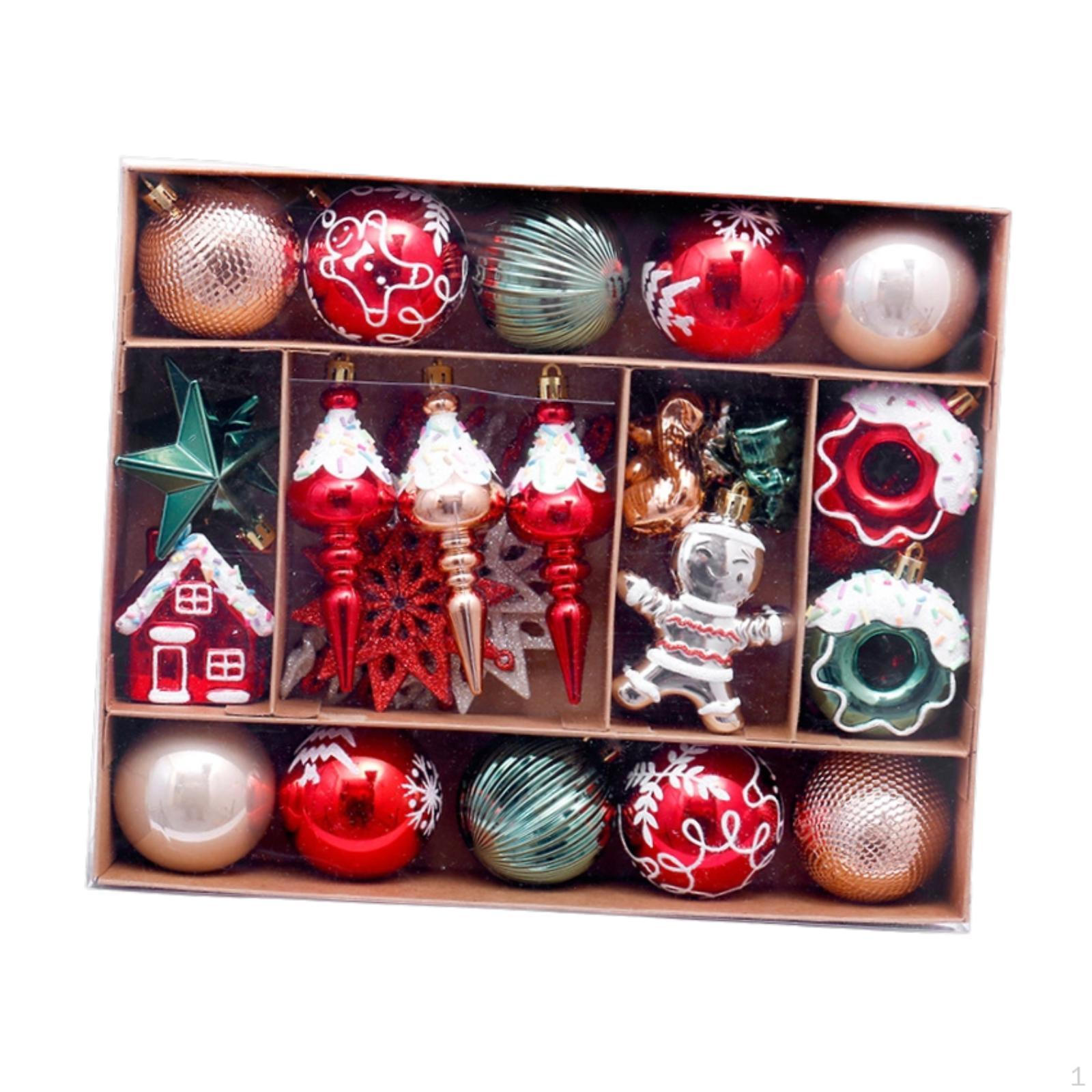 

45 шт. Подвесные украшения для рождественской елки, Декоративные шары на день рождения Red Green Brown