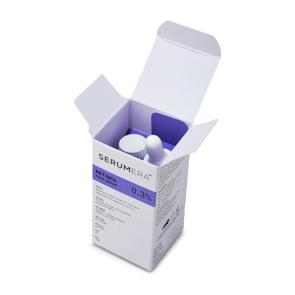 Serumera 0.3% Retinol Anti Aging Face Serum for Fine Lines, Wrinkles, Loss of Elasticity, Uneven Skin Texture | All Skin Type | 30 Ml