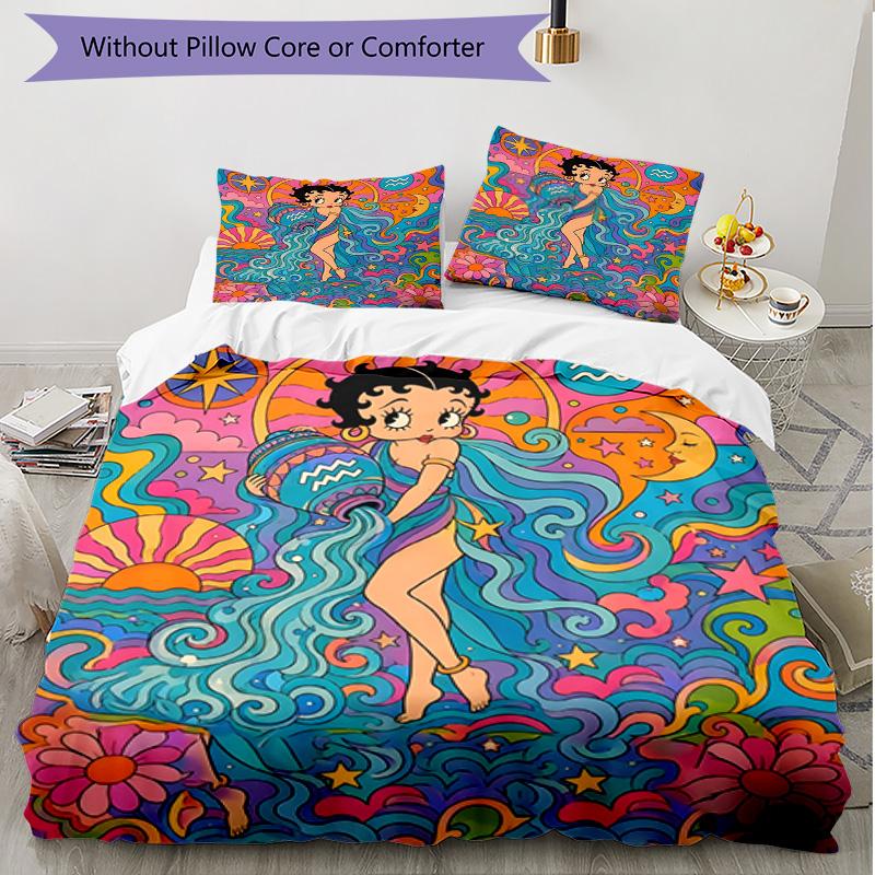 3pcs Duvet Cover Set (1*Duvet Cover + 2*Pillowcase, Without Core), doll Print Soft All‑Season Bedding Set, Home Bedroom Decor Gift
