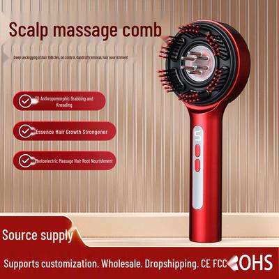 Electric Scalp Massage Comb with Red Light & Essential Oil Applicator for Hair Care & Styling
