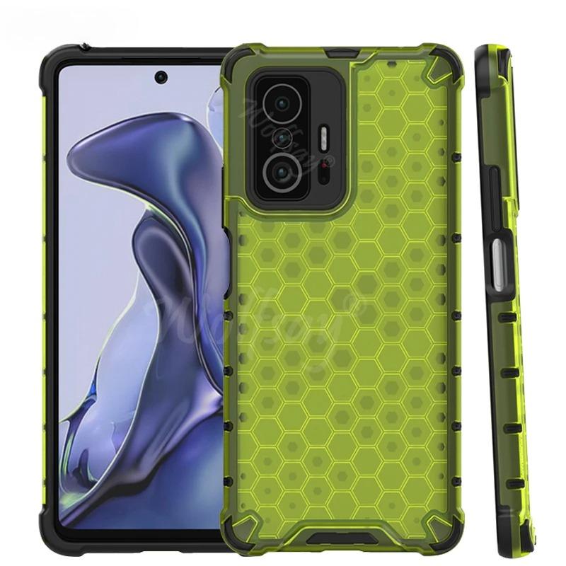 Shockproof Transparent Case For Xiaomi 11T Honeycomb Armor Case For Xiaomi 11T Case For Xiaomi 11T 12X 12 11 Lite 5G NE 10T Pro