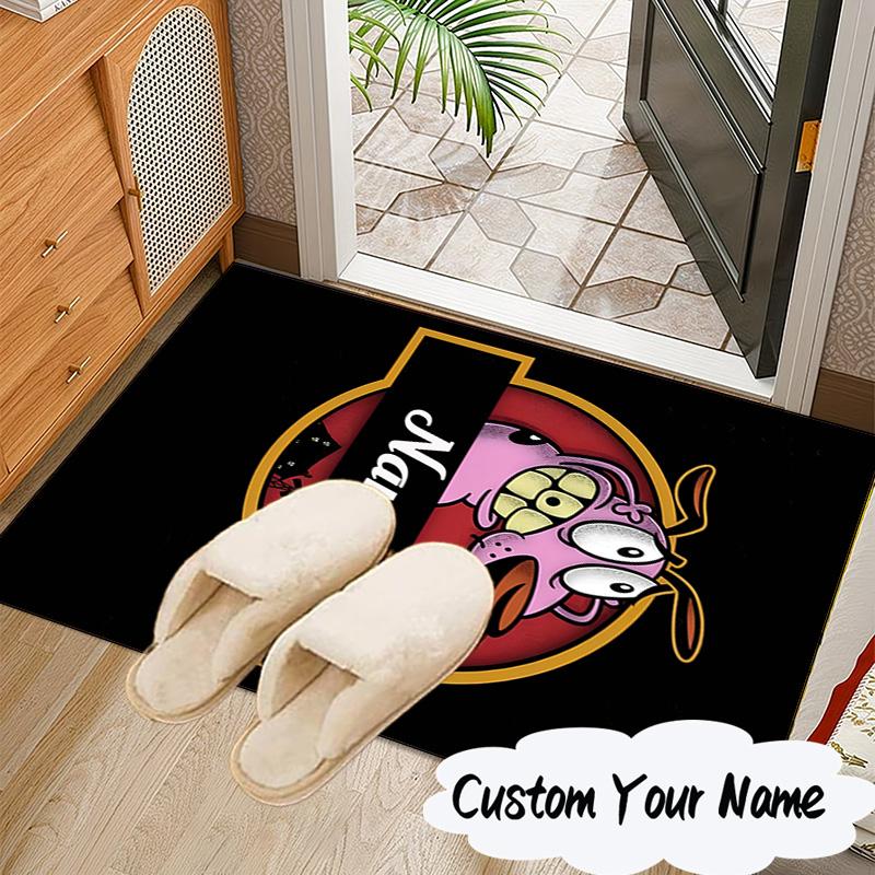 Custom Name Cowardly Dog Adventure Carpet, Chair Rug,Area Rug for Office Bedroom living rooms bedroom, Doormat decor Christmas fan gifts