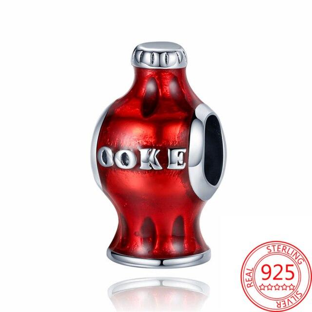 Clasic 925 argint sterling smalț roșu Love Heartbeat & Apple Charm cu margele Se potrivește 3 mm Brățară de modă DIY Bijuterii Fabricare pandantiv