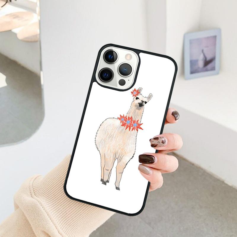 Llama Alpaca Pattern Phone Case For iPhone 17 Air 16 15 14 11 12 13 Pro MAX Plus Coque Cover Shell