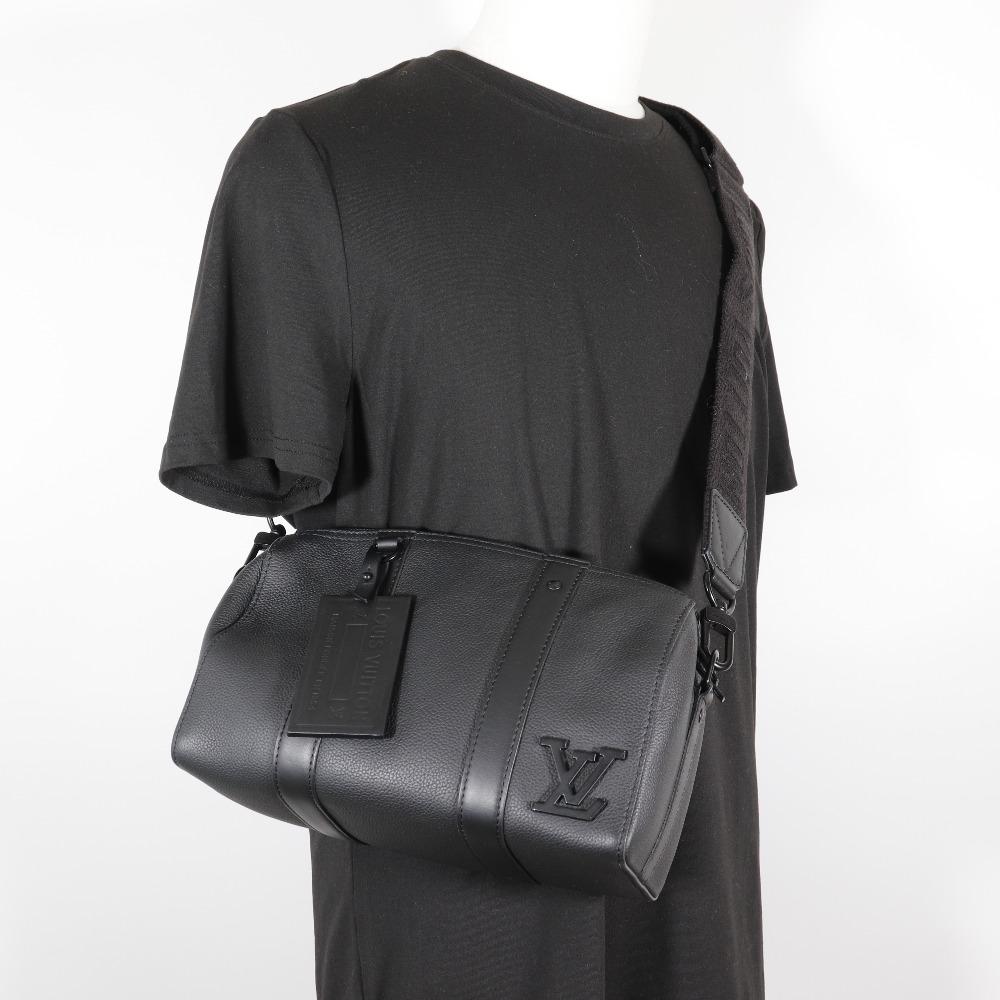LOUIS VUITTON City Keepall Shoulder Bag M59255 LV Aerogram Mini Boston Noir black Calfskin mens Used