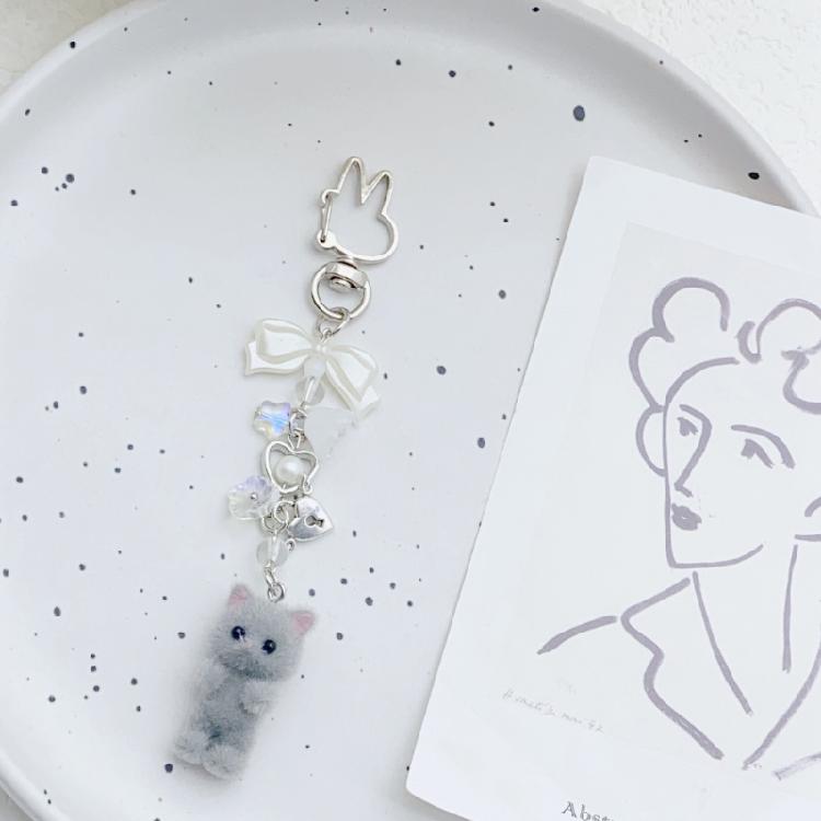 Unique Cat Designs Bead Strap Handmade Phone Strap Phone Lanyard Beads Texture Fashion Accessory for Phones and Bags