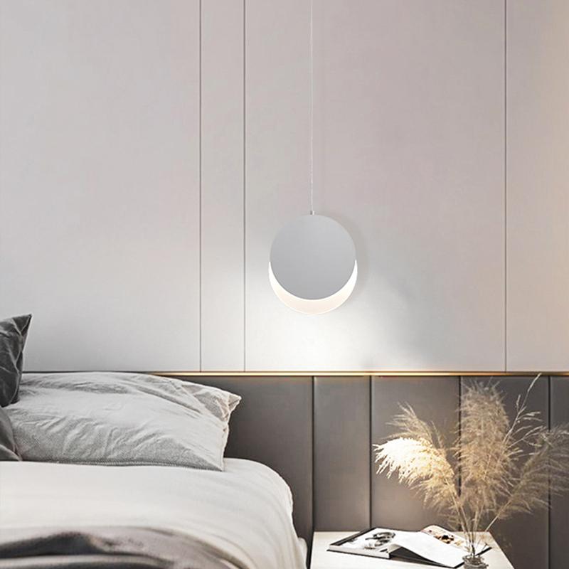 Modern Creative LED Pendant Light For Home Indoor Decor Living Dining Room Bedroom Bedside Hanging Lamp Lustre Round Black Light