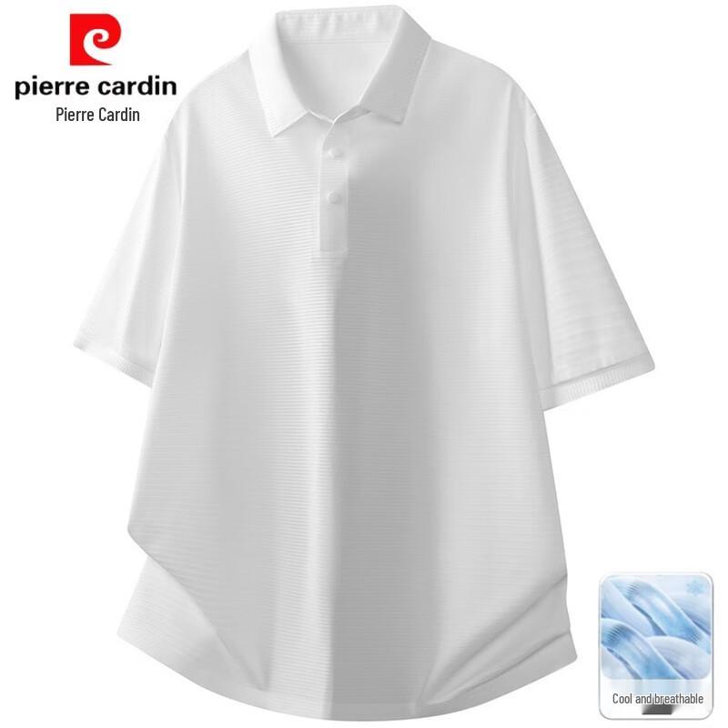 

Pierre Cardin Men s Textured Lapel Polo Shirt M