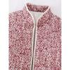DAFIFY Women's Fashion Casual Flower Pattern Print Autumn Winter Long Sleeve POLO Neck Jackets & Coats