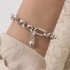 Original Single Heavy Industry Bracelet, Round Ball Bell, Personalized Thick Chain, Adjustable Light Luxury Niche High-end Titanium Steel Bracelet