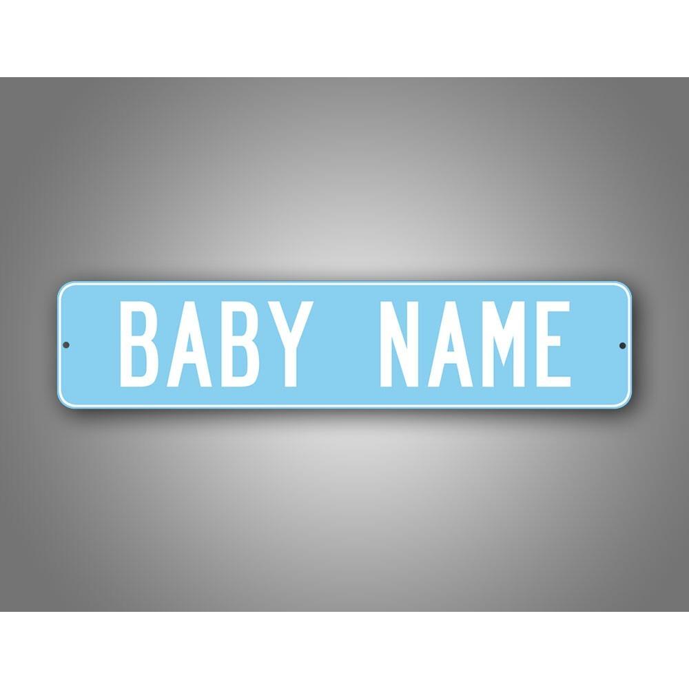 Personalized 4x16 Inch Custom Baby Blue Street Sign for Home Wall Decor