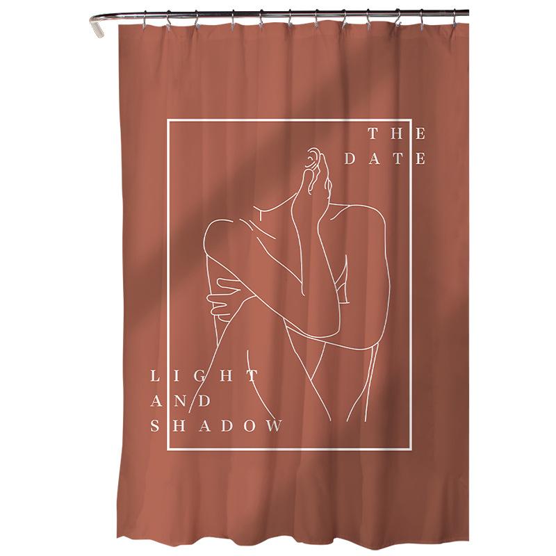

Line Girl Series washable Dirt-Resistant Shower Curtain Shower Head waterproof Polyester Bath Curtain For Home Decor Accessories 70x140CM