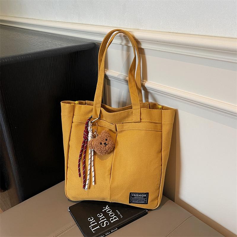 2025 new trendy Korean version ins versatile lazy fashion student women's shoulder bag men's casual simple canvas bag