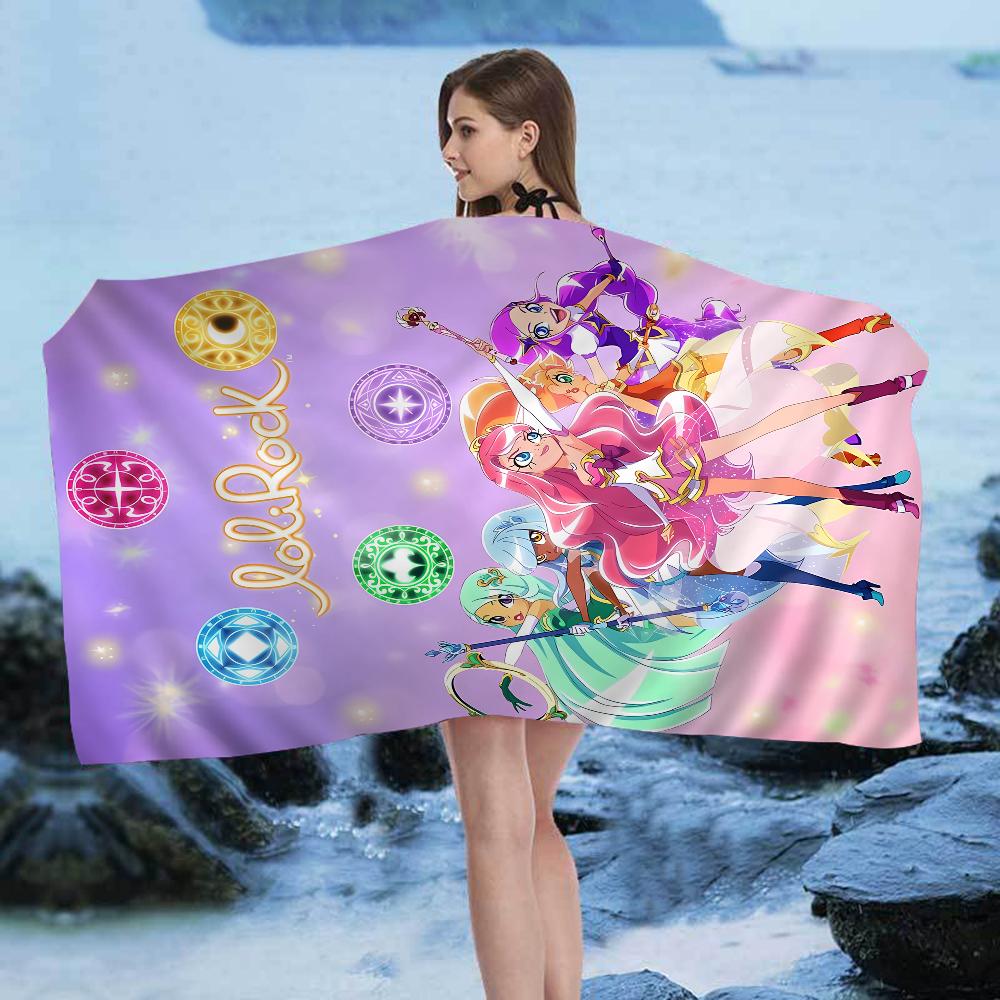 LoliRock Cartoon Anime Beach Swimming Towel Soft Absorbent Washcloth Children's Gifts for Kids Travel Camping Gym