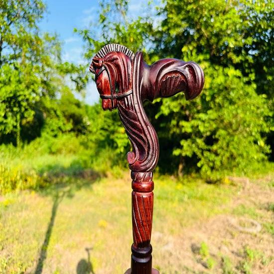 91.44 Cm Walking Cane Grandfather Stick Horse Head Walking Cane For Adult Wooden Walking Stick Christmas Gift