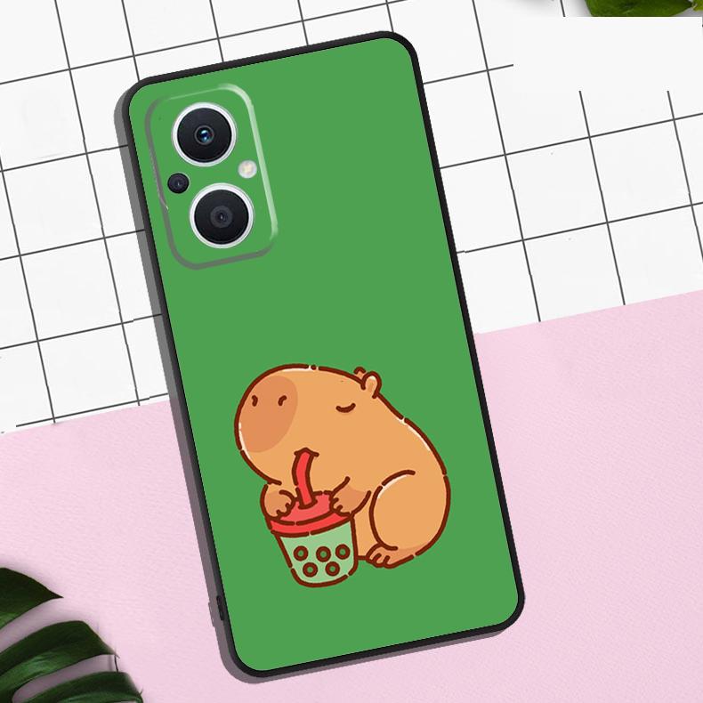 Cute Cartoon Capybara Case For OPPO Reno 13F 13 12 12F 11 11F 8T 7 8 10 Pro OPPO Find X8 Pro X6 X3 X5 Lite Cover