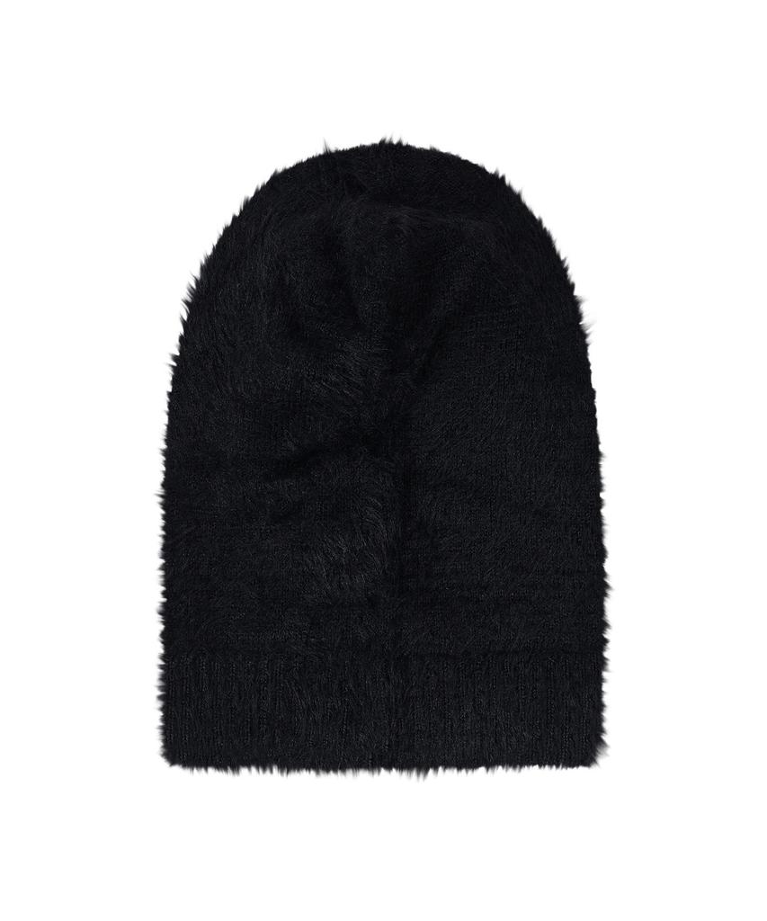 Bajal Va Square Label Hairy Balaclava Black