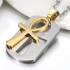 Necklace Dog Tag Pendant Ancient Egypt Egyptian Symbol Ankh Eternal Life Cross Key Life Amulet Talisman Protect Health Jewelry Charming Accessories