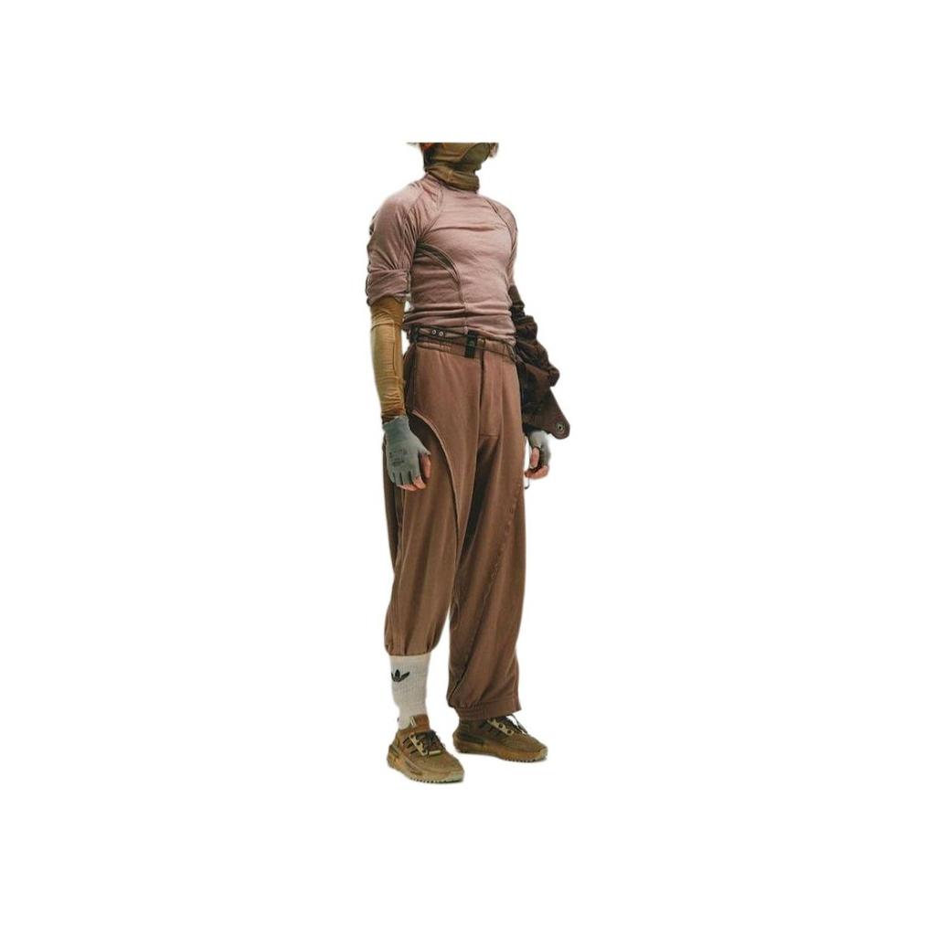 Adidas Originals X Hamcus Collaboration FW23 Casual Solid Color Cut Tapered Long Knit Sports Pants Unisex Pants Brown IX4339