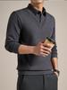 2025 Men's Winter Long Sleeve Lapel Knitwear - Thickened Two-Piece Style, Plus Velvet, Warm Base Layer for Middle-Aged Fathers