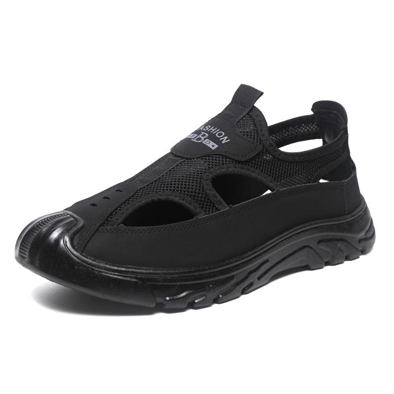 Summer breathable men's bag head sandals hollow mesh hole wading shoes outdoor light sports leisure beach shoes
