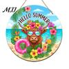 Seaside Resort Porch Decoration Summer Wooden Hanging Sign, Beach Style Wall Decor with Hemp Rope, Tropical Sign Indoor Outdoor Theme for Patio House