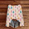 Women's Fashionable Oversized Knitwear Long-Sleeved Christmas Print Top