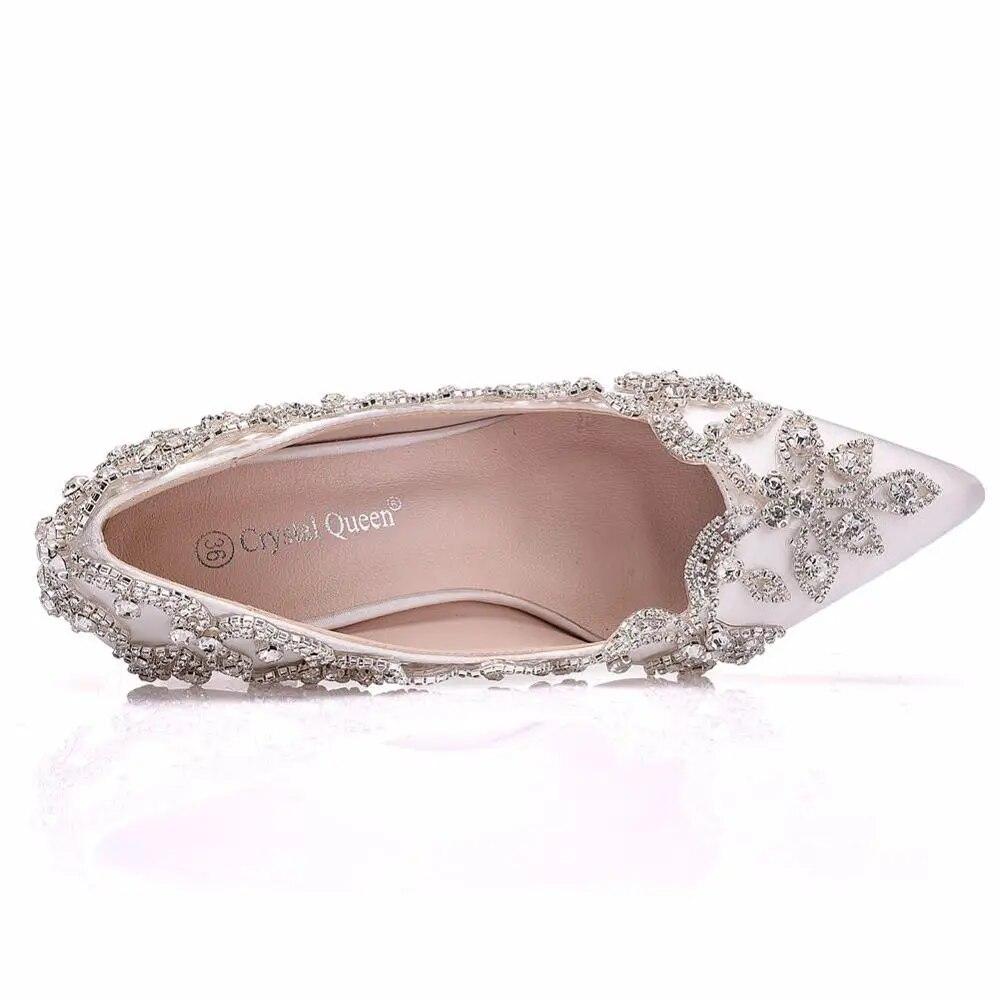 Hochzeitsschuhe Braut Transparente Pumps Weihnachten Abend Party Luxus Satin Seide 7 cm quadratische High Heels