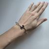 Silver Bracelet with Natural Garnet 2.862ct, Cubic Zirconia, Item Weight 8.48 G (2206736)