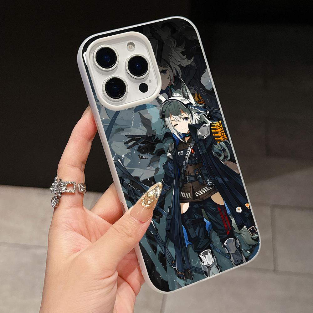 Arknights Grani Jelly Doppelschicht Weiß Handyhülle für iPhone 17 16 15 14 13 12 11 Air Pro Max Plus Schutz