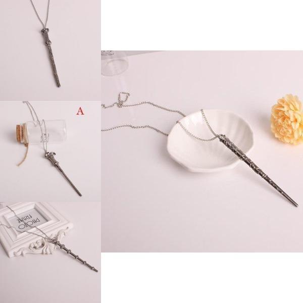 Exquisite Magic Wand Pendant Necklace For Men And Women Stylish Alloy Jewelry