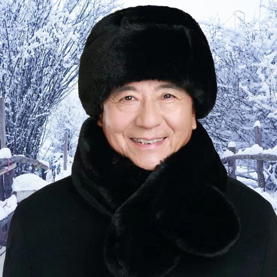 

Мужская осенне-зимняя шапка Yousheng, ультратолстая, однотонная, ветрозащитная, для защиты от холода, искусственный мех, головной убор чёрный