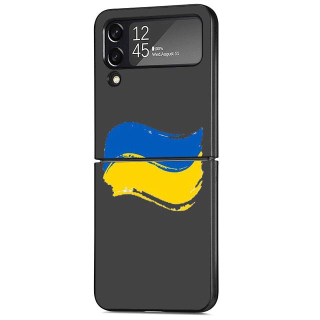 Ukraine Flag Cell Case For Samsung Galaxy Z Flip 3 5G 4 Fashion Z Flip3 Luxury Black Hard Back Phone Coque Cover