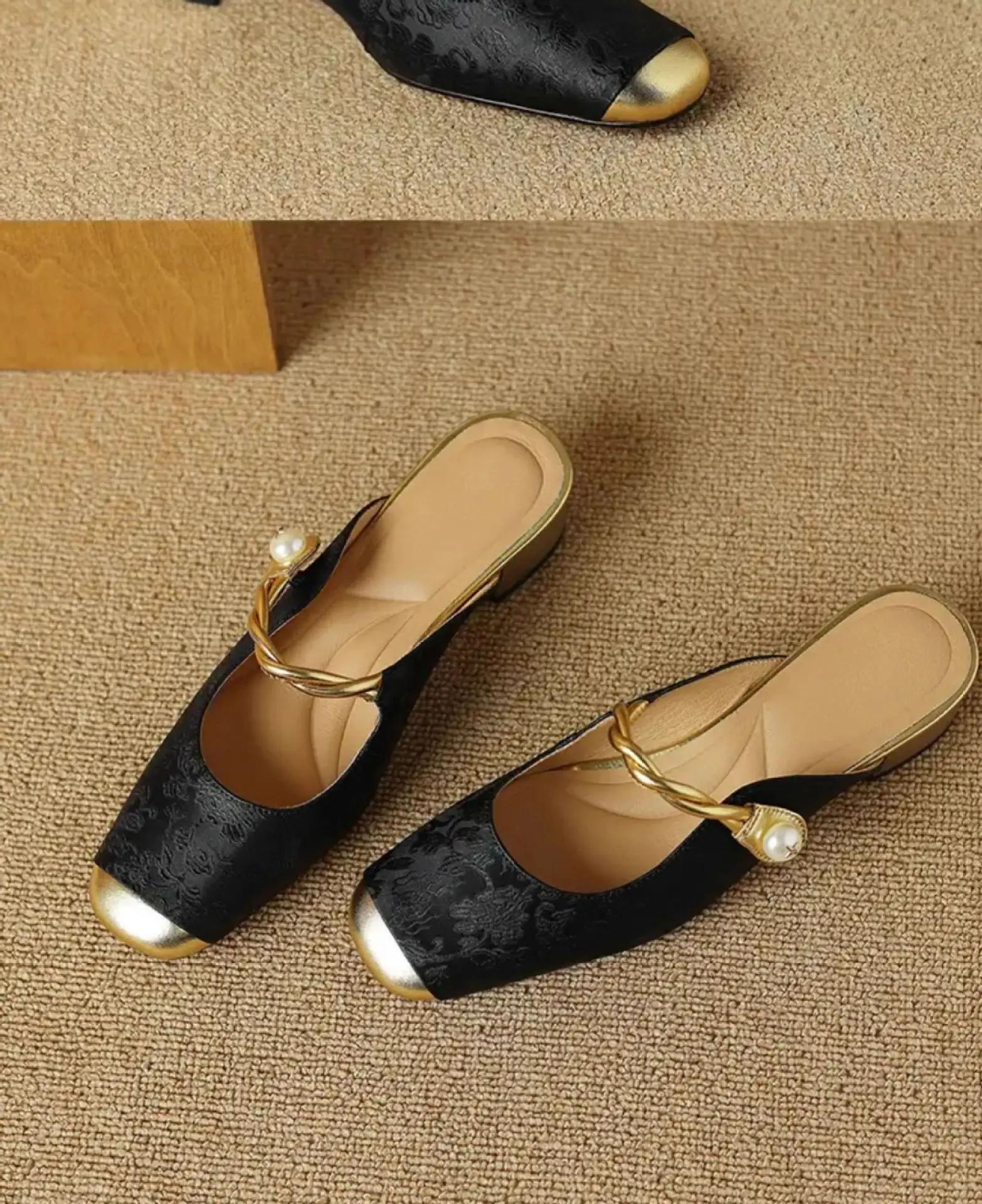 

Satin Luxury Square Toe High Heels Women Fashion Designer Sandals Woman Green Slingback Party Dress Shoes Muller Pumps female 35