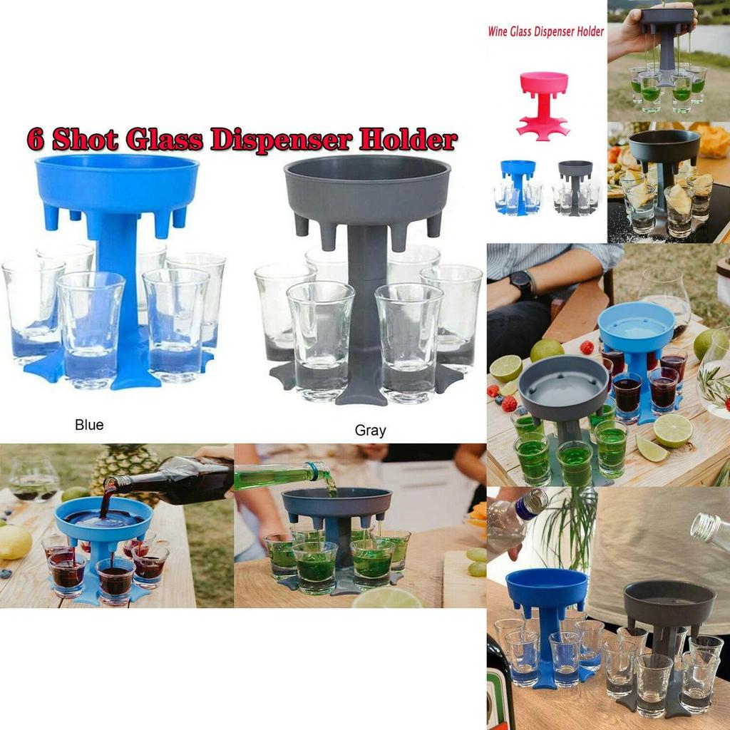 Unique 6 Shot Glass Dispenser And Carrier With Biodegradable Holder For Events