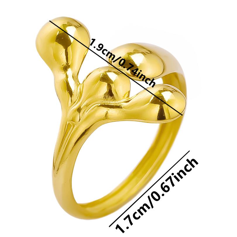 1/5Ppcs/Lot Real Gold Plated Stainless Steel Rings For Women Men Accessories Open Adjsutable Chunky Butterfly Heart Ring Anillos