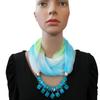 Summer Sunscreen Scarf Gradient Silk Scarf Scarf Resin Necklace Pendant Women's Jewelry Scarf