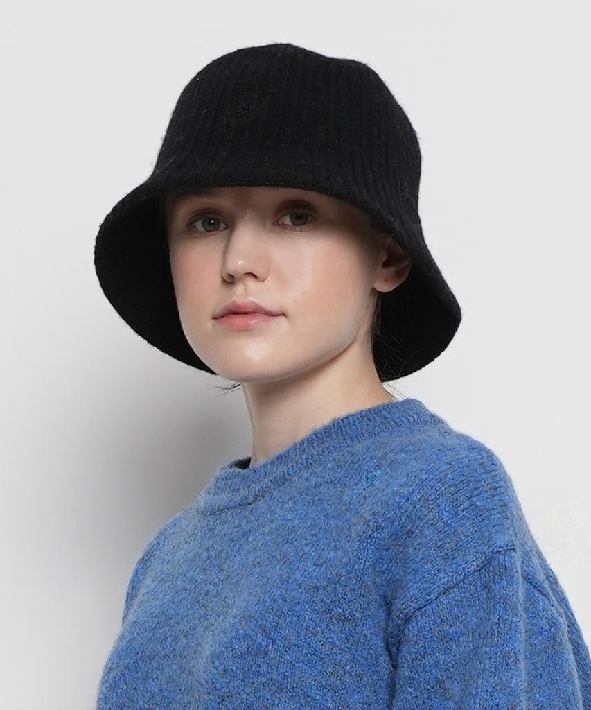 THE-ABON Women'S Day Classic Wool Ribbed Knit Bucket Hat Beige