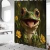 Cute Frog Waterproof Shower Curtain in the Garden - Cute and Colorful Design, High Quality Fabric, Durable and Fashionable