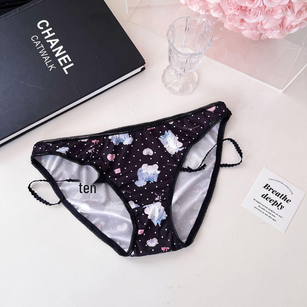 Milky Kitten Ice Silk Sweet Print Lolita Underwear