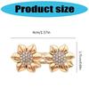 Detachable Alloy Waist Cincher Button Sparkling Crystal Flower Closure No Sew Fashion Accessory