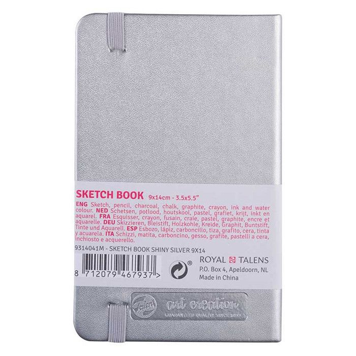 Sketchbook 9x14 Cm - 80 Sheets - 140g - Silver - Royal Talens