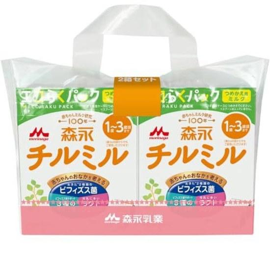 Morinaga Follow-Up Milk Chilmil Eco Pack Refill 1600g (400g2 bags2 boxes) ages around 1 3 years (can be used from 9 months) type powdered
