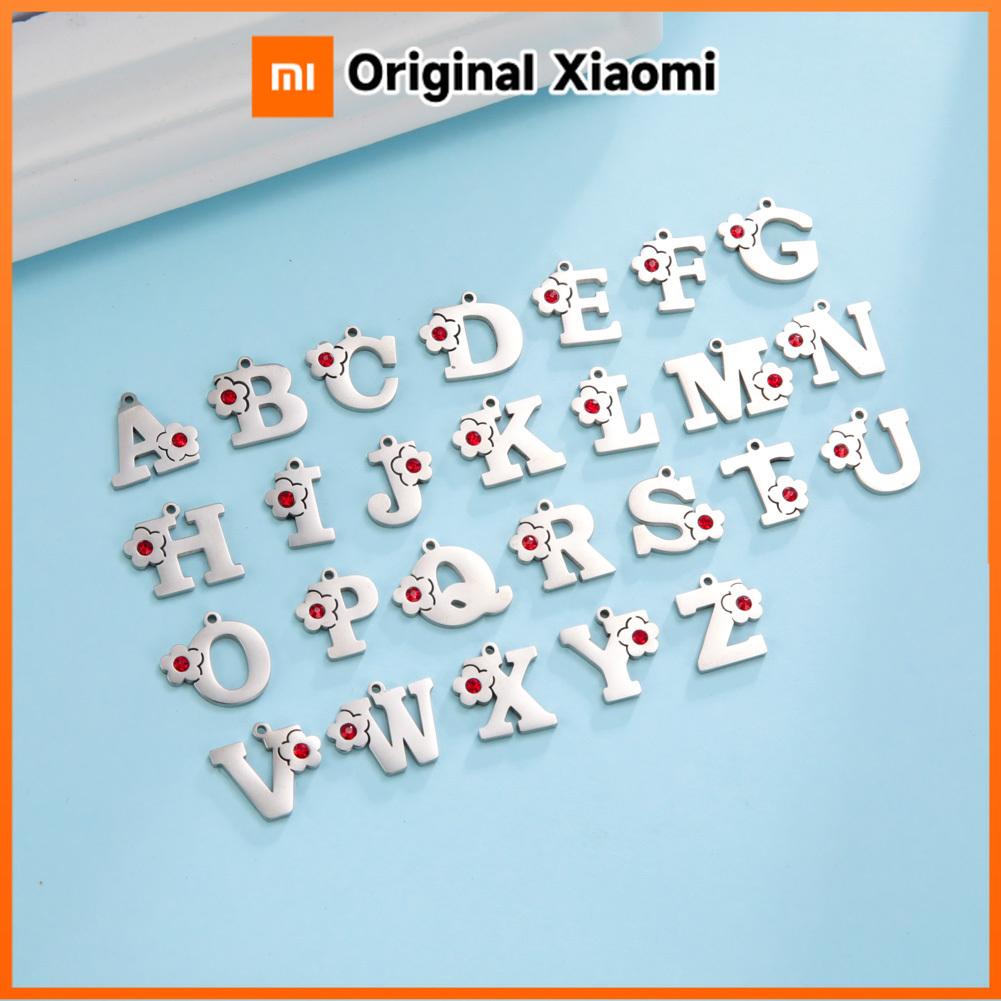 Xiaomi 5 Pcs/lot Cute Flower Alphabet Pendants Stainless Steel Jewelry 26 Capital Letter Charms for DIY Necklace Bracelet Earring 2026